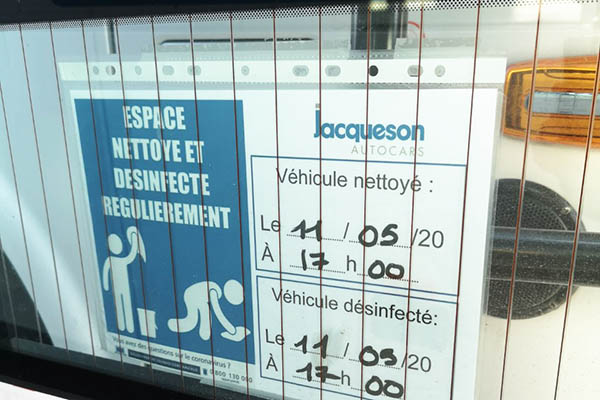 Affichette entretien désinfection - Jacqueson Autocars