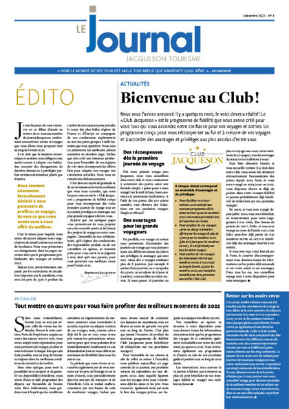 Journal Jacqueson Tourisme n°3 − Décembre 2021